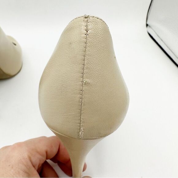 Sergio Rossi Hidden Platform Cream Leather Stiletto Pumps Sz EUR 38.5 US 8 - Picture 12 of 16